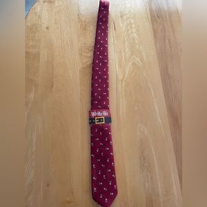 NWT Ho Ho Ho Santa Christmas Red Black Holiday tie